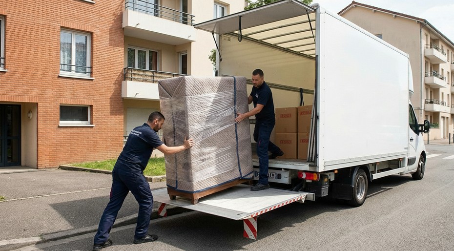 Déménagement à Bron avec camion et équipe
