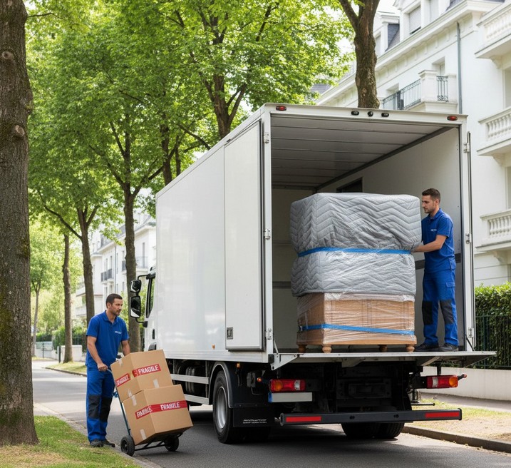 Camion et équipe de déménagement à Charbonnières-les-Bains
