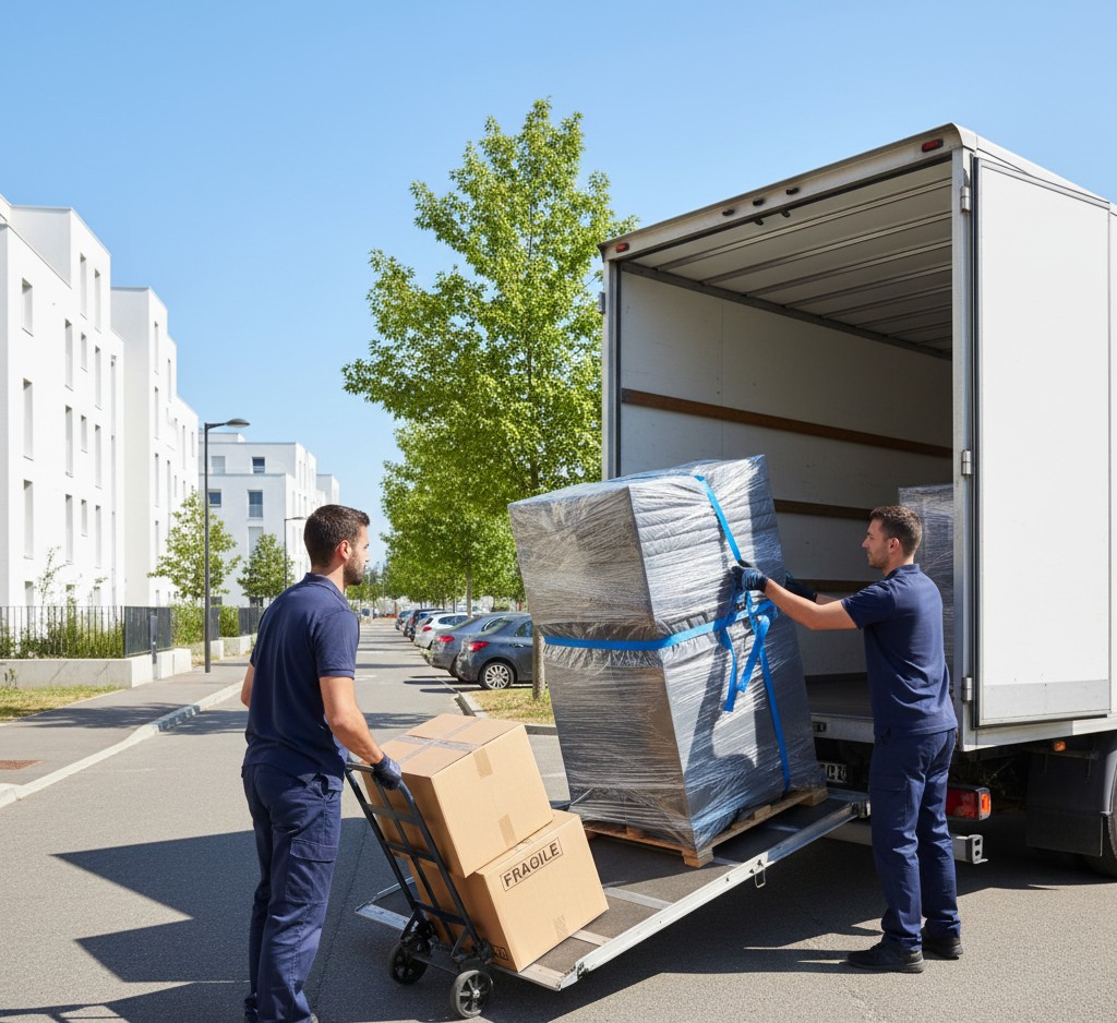 Camion et équipe de déménagement à Corbas