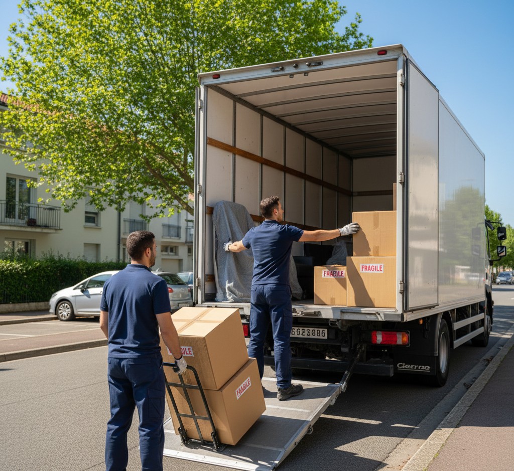 Camion et équipe de déménagement à Craponne