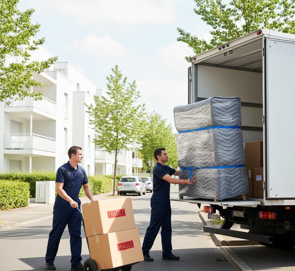Camion et équipe de déménagement à Dardilly