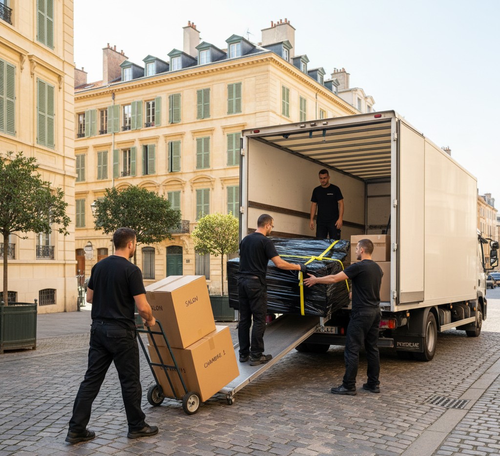 Équipe de déménageurs professionnels intervenant à Lyon