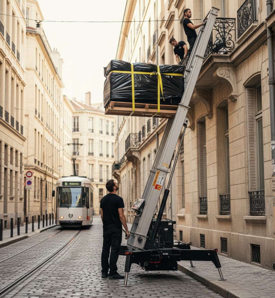 Location de monte-meuble à Lyon pour accès difficiles